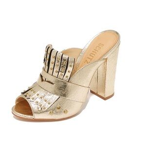 Schutz Gold Sandals Size 7